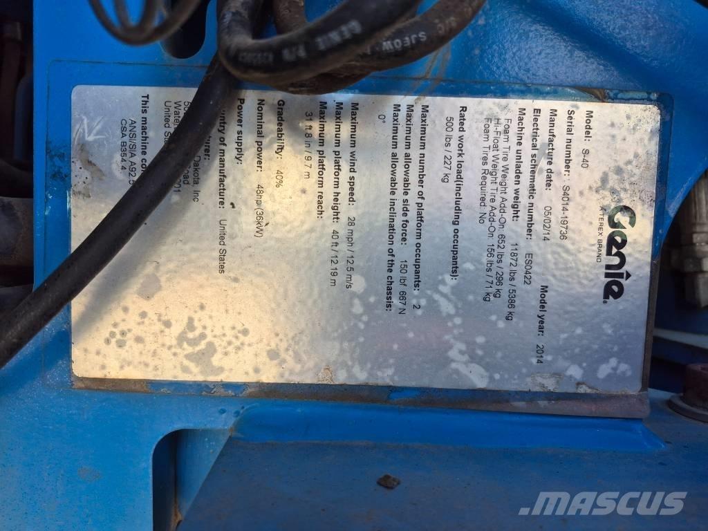 Genie S 40 Teleskopik personel platformları