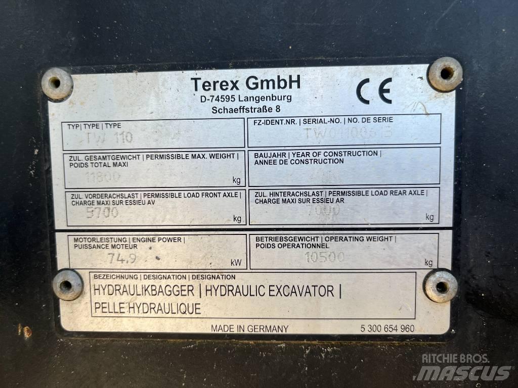 Terex TW 110 Lastik tekerli ekskavatörler