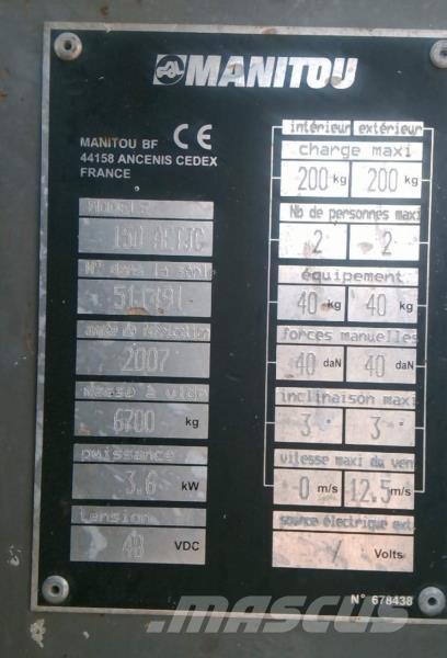 Manitou 150 AETJC Körüklü personel platformları