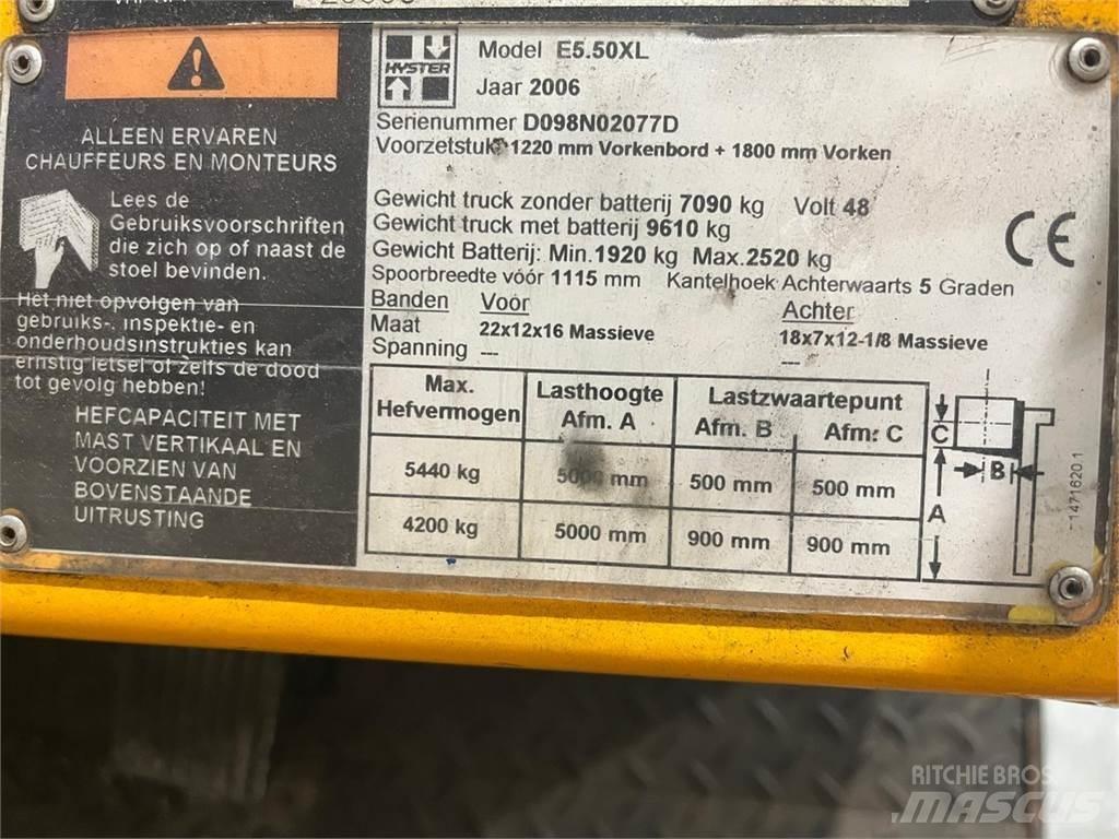 Hyster E5.50XL Elektrikli forkliftler