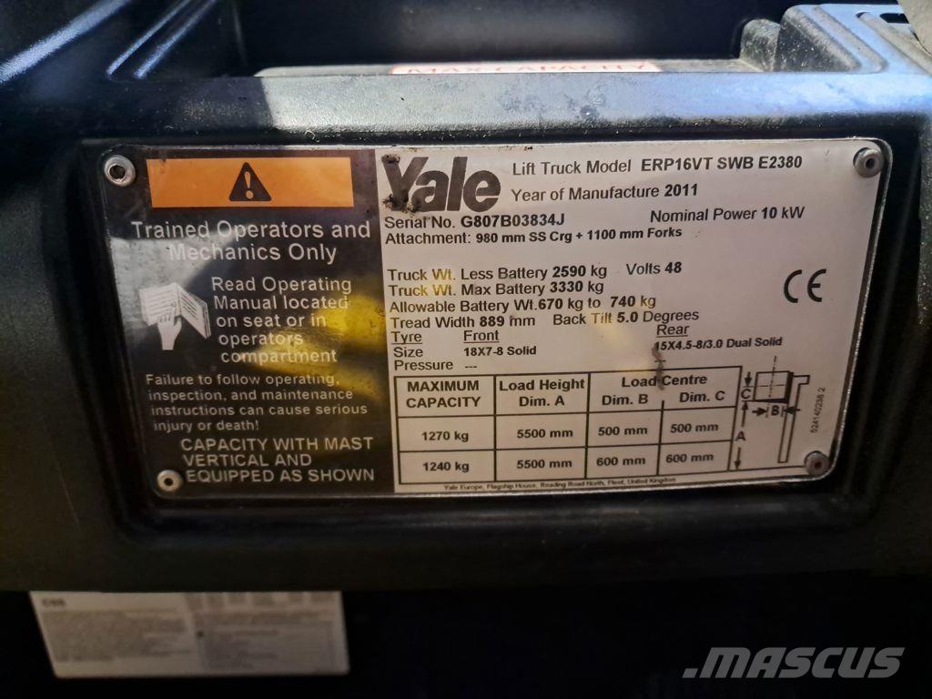 Yale ERP16VT Elektrikli forkliftler