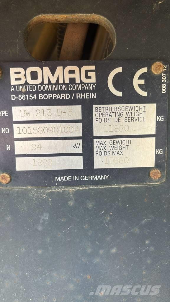 Bomag BW 213 D-3 Tek tamburlu silindirler