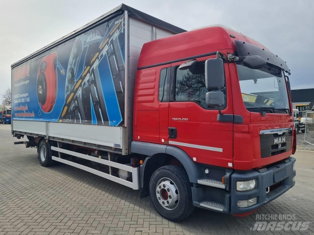 MAN 15.290 / 7.7m / LIFT Kayar tenteli kamyonlar