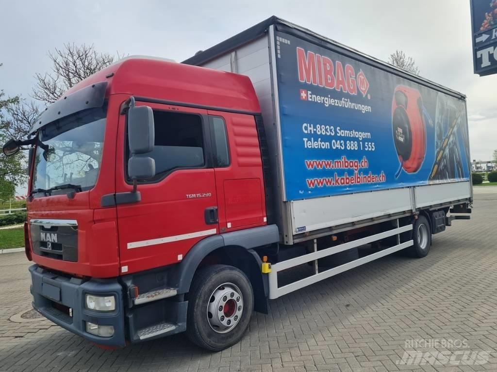MAN 15.290 / 7.7m / LIFT Kayar tenteli kamyonlar