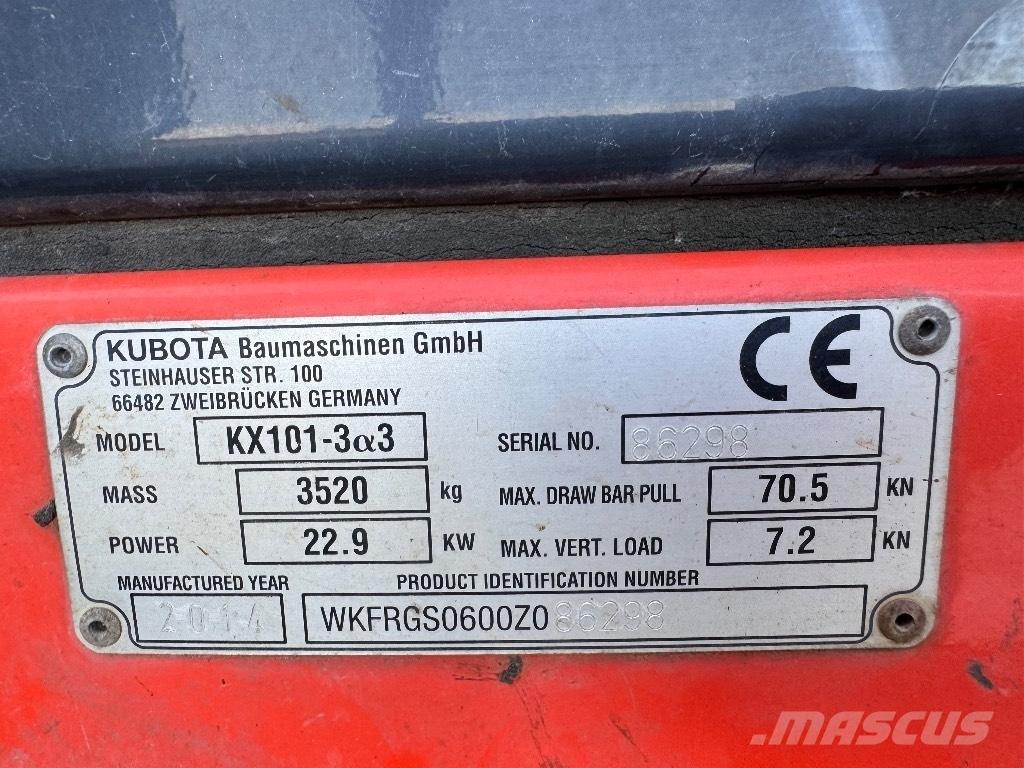 Kubota KX 101-3 A 3 Mini ekskavatörler, 7 tona dek
