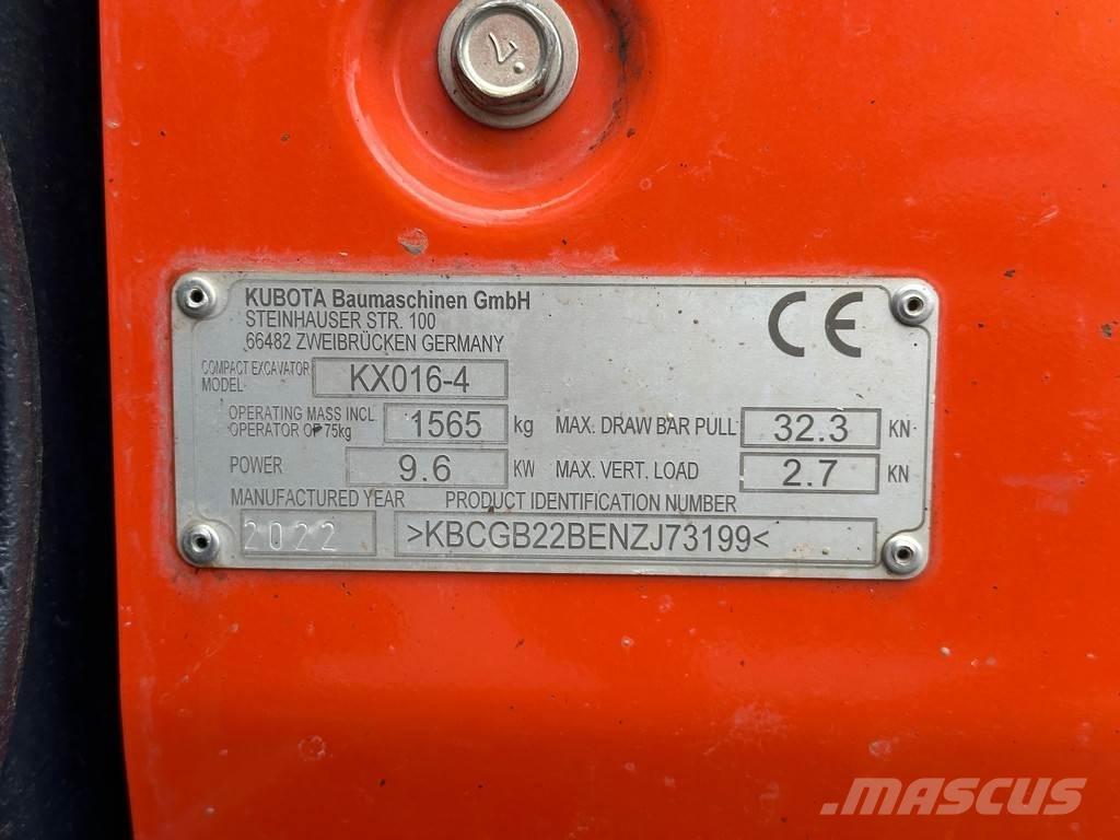 Kubota KX016-4 Mini ekskavatörler, 7 tona dek