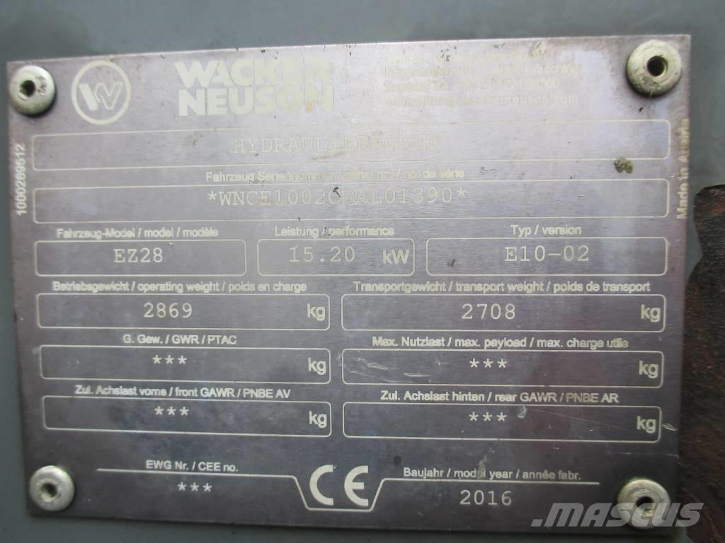 Wacker Neuson EZ 28 Mini ekskavatörler, 7 tona dek