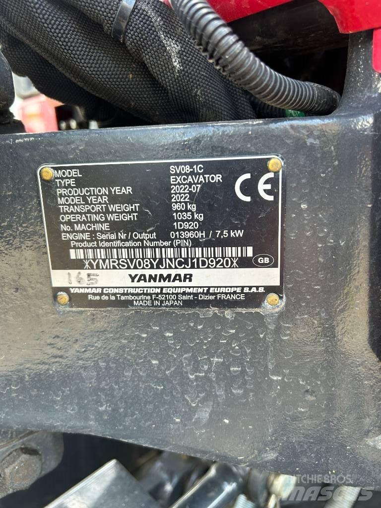 Yanmar SV08-1C Mini ekskavatörler, 7 tona dek