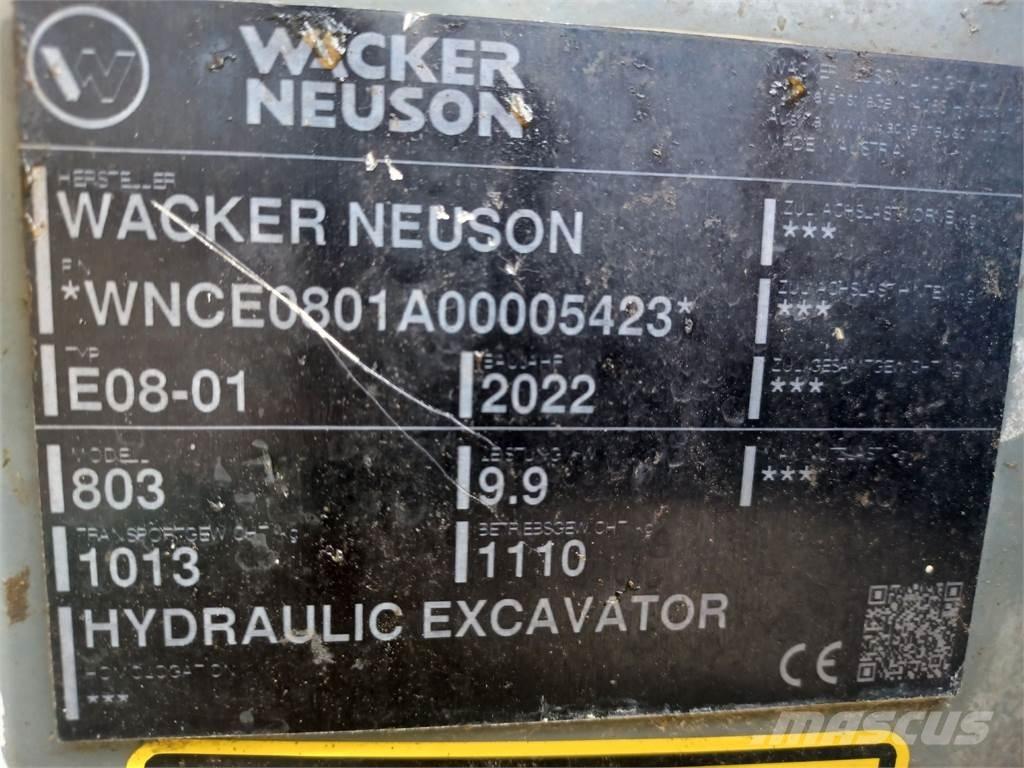 Wacker Neuson 803 Paletli ekskavatörler