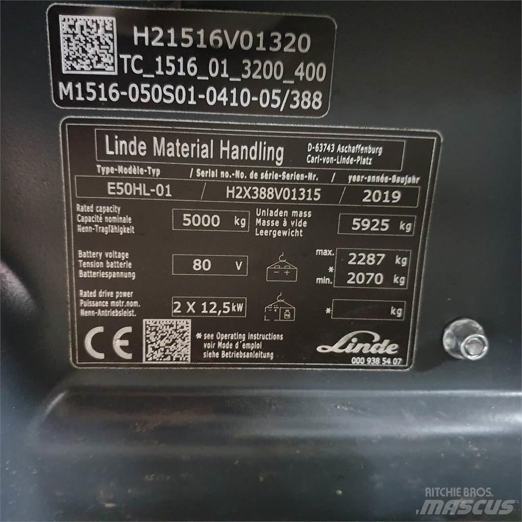 Linde E50HL Elektrikli forkliftler