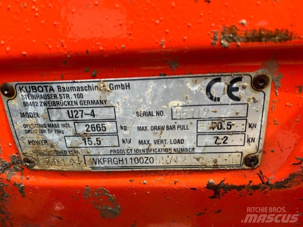 Kubota U 27-4 Mini ekskavatörler, 7 tona dek