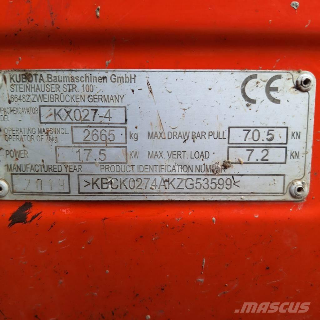 Kubota KX 027-4 Mini ekskavatörler, 7 tona dek