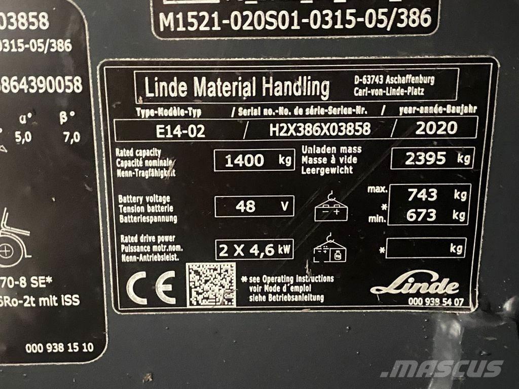 Linde E14-02 Elektrikli forkliftler