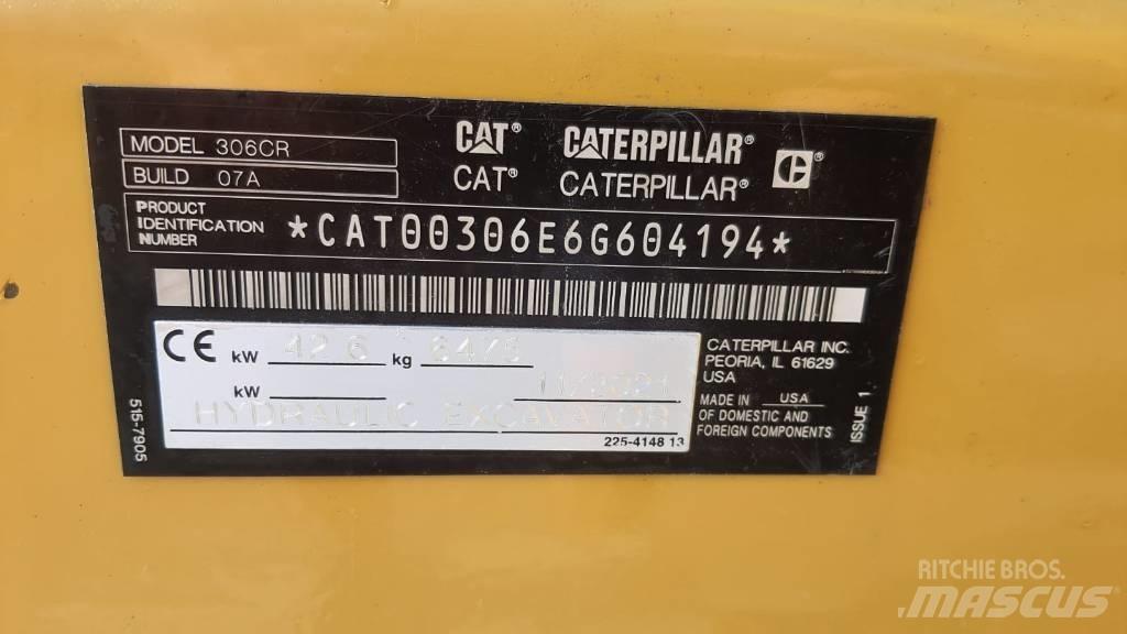 CAT 306 CR 07A Mini ekskavatörler, 7 tona dek