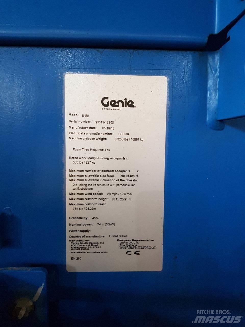 Genie S85 Teleskopik personel platformları