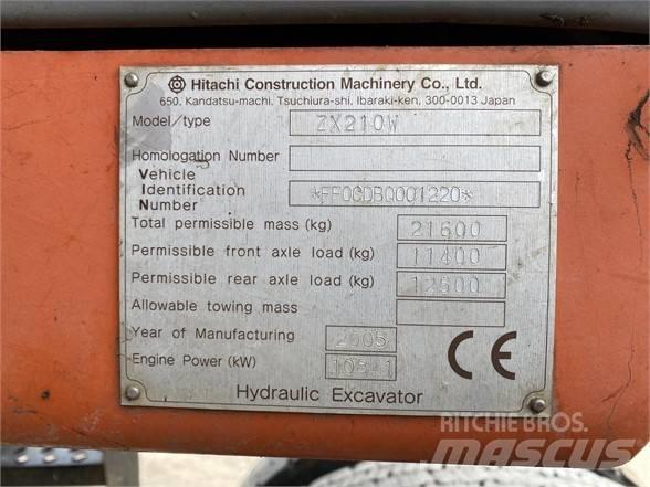 Hitachi ZX 210 W Lastik tekerli ekskavatörler