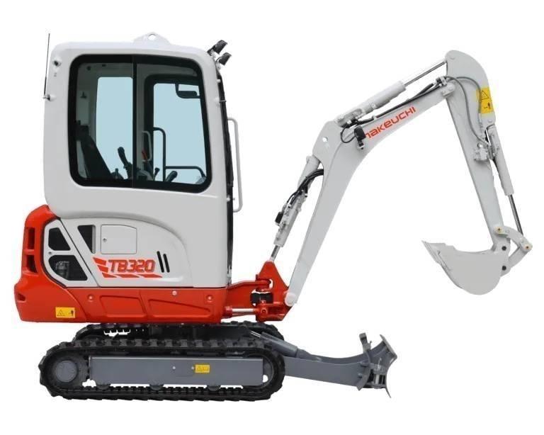 Takeuchi TB320 Mini ekskavatörler, 7 tona dek