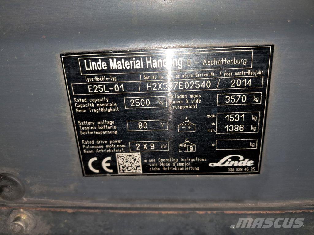 Linde E25L-01 Elektrikli forkliftler