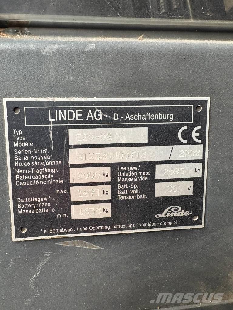 Linde E 20 P-02 Elektrikli forkliftler