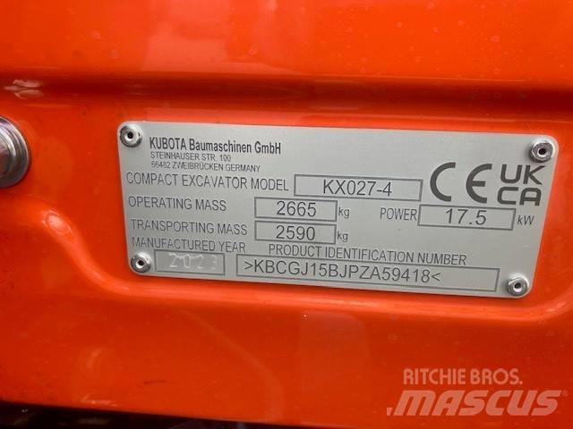 Kubota KX027-4 Mini ekskavatörler, 7 tona dek