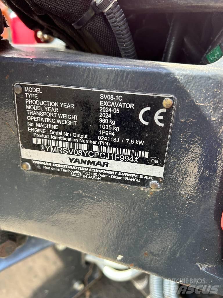 Yanmar SV08-1C Mini ekskavatörler, 7 tona dek