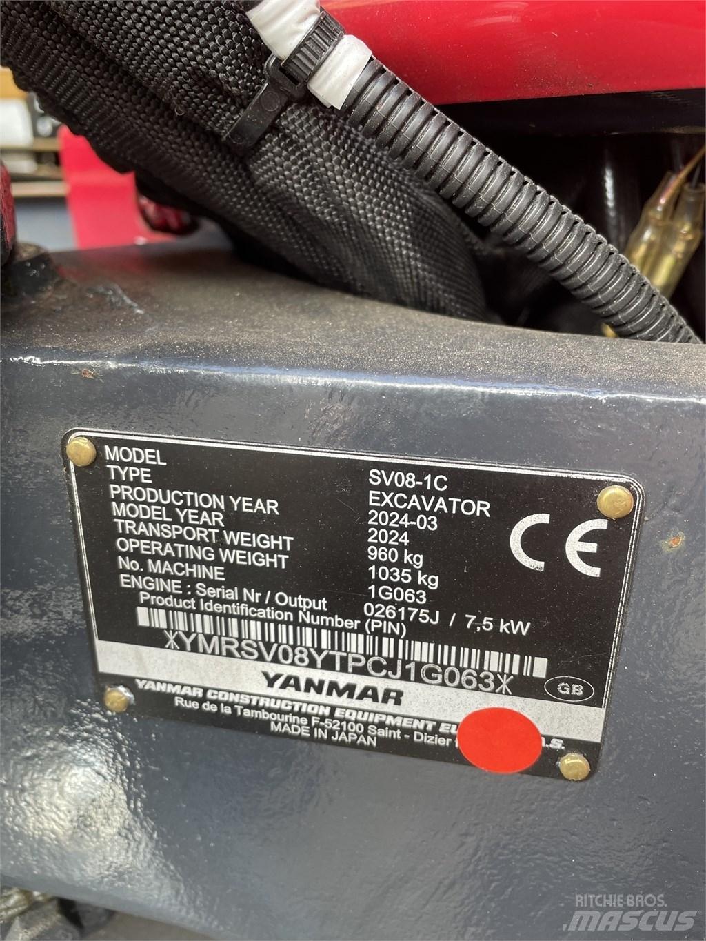 Yanmar SV 08 Mini ekskavatörler, 7 tona dek