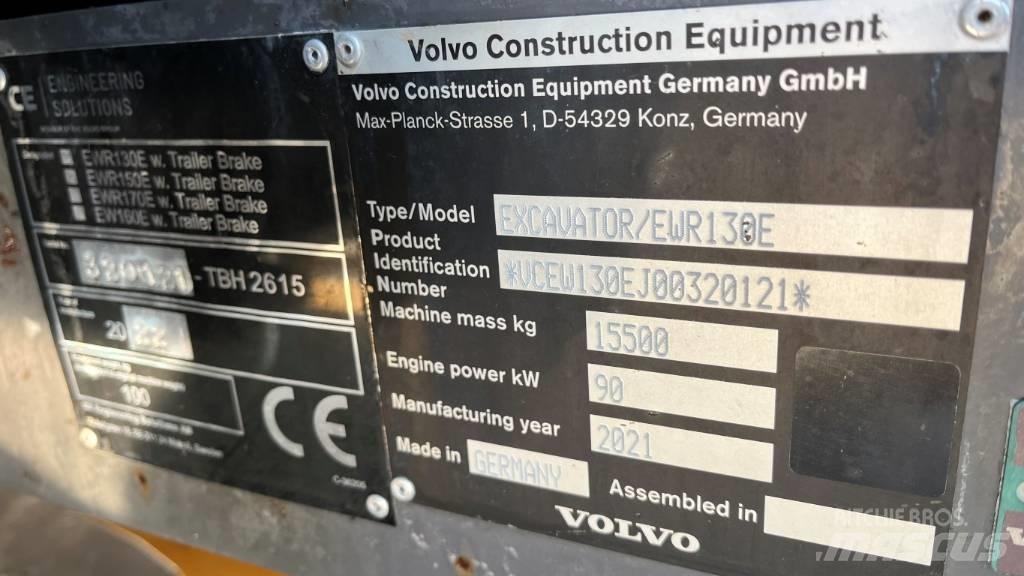 Volvo EWR130E Lastik tekerli ekskavatörler