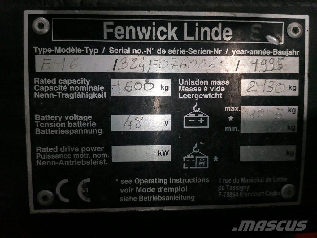 Linde E16 Elektrikli forkliftler