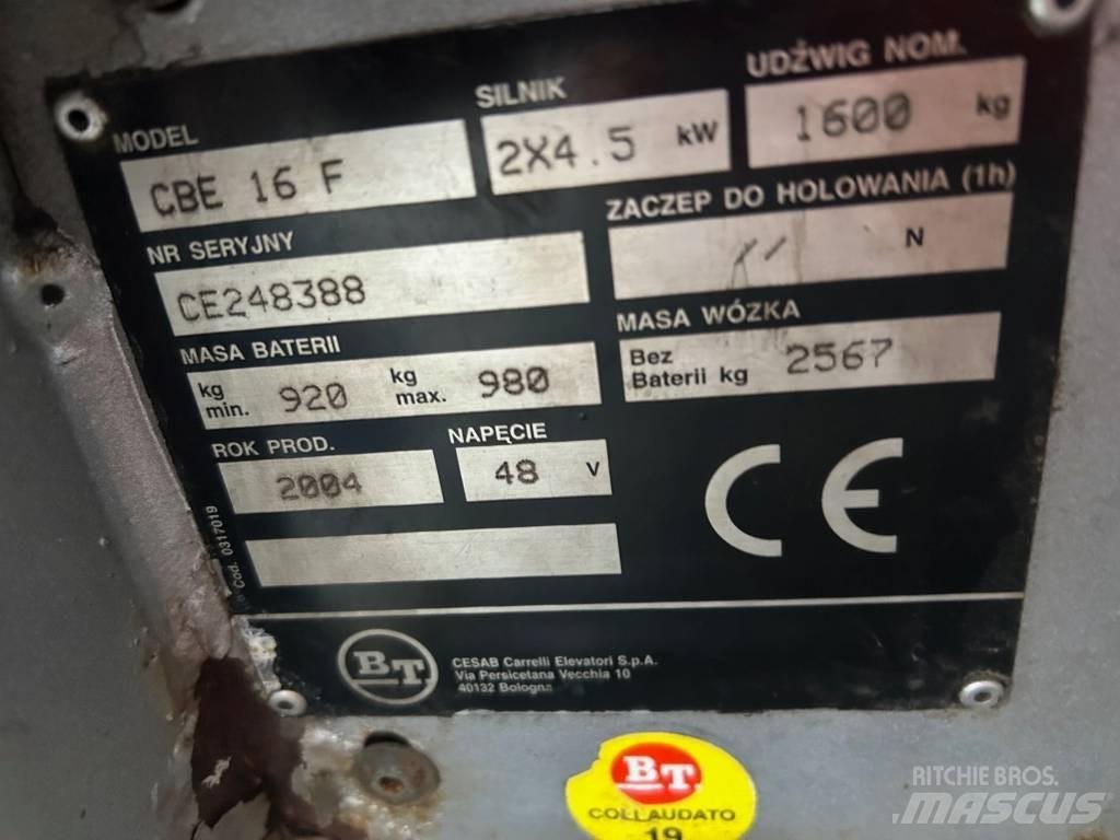 BT CBE 16 F Elektrikli forkliftler