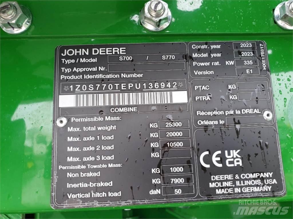 John Deere S770 Biçerdöverler