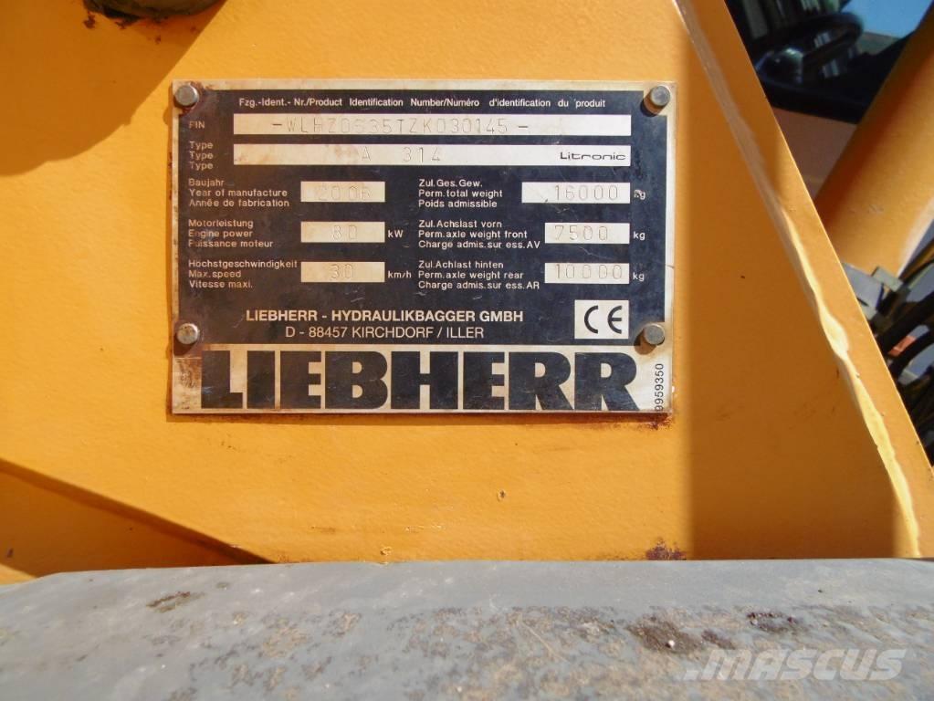 Liebherr A314 Lastik tekerli ekskavatörler