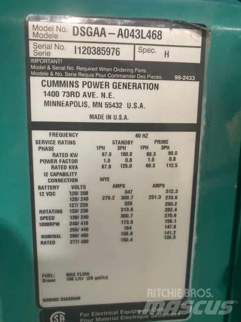 Cummins 105kW Dizel Jeneratörler