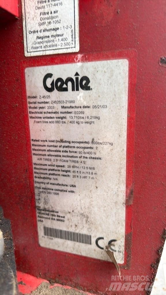 Genie Z 45 Körüklü personel platformları