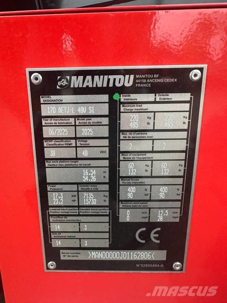 Manitou 170 AETJ Körüklü personel platformları