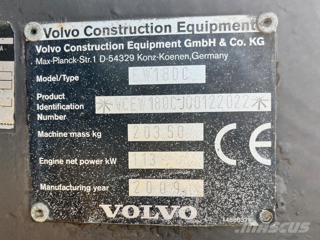 Volvo EW 180 C Lastik tekerli ekskavatörler