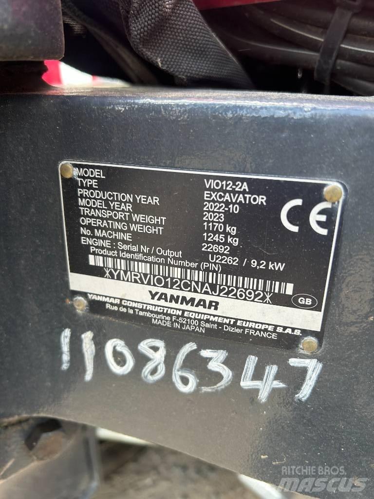 Yanmar VIO12-2A Mini ekskavatörler, 7 tona dek