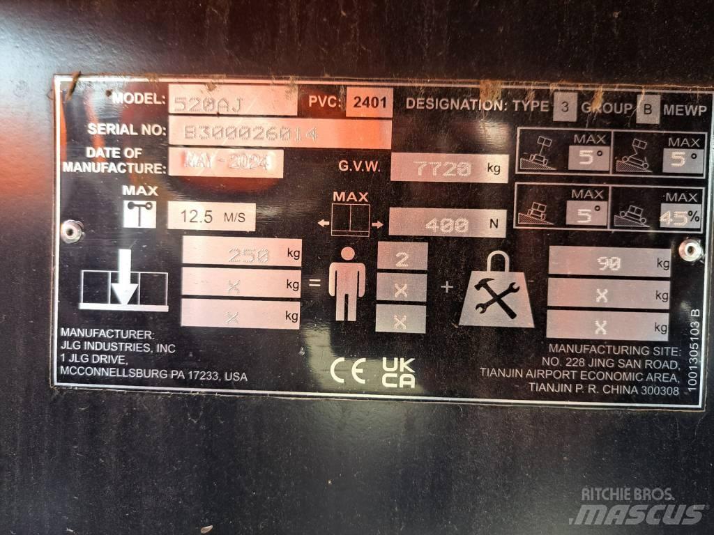 JLG 520 AJ (NEW 2024) Körüklü personel platformları