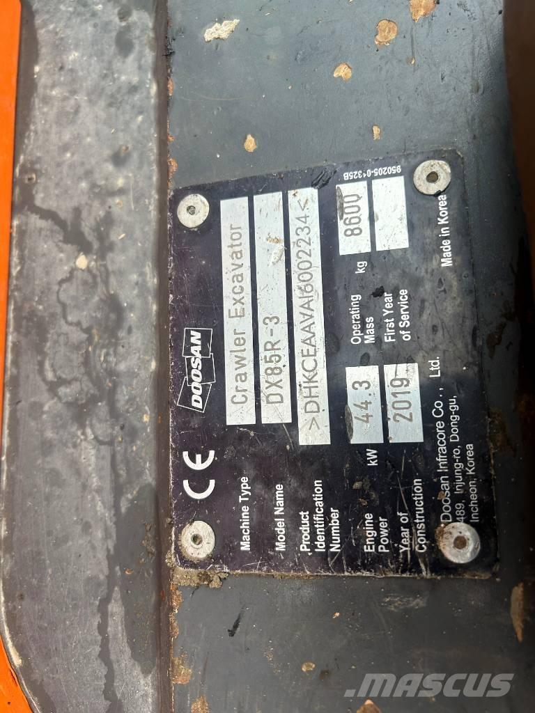 Doosan DX 85 R-3 Midi ekskavatörler 7 - 12 t