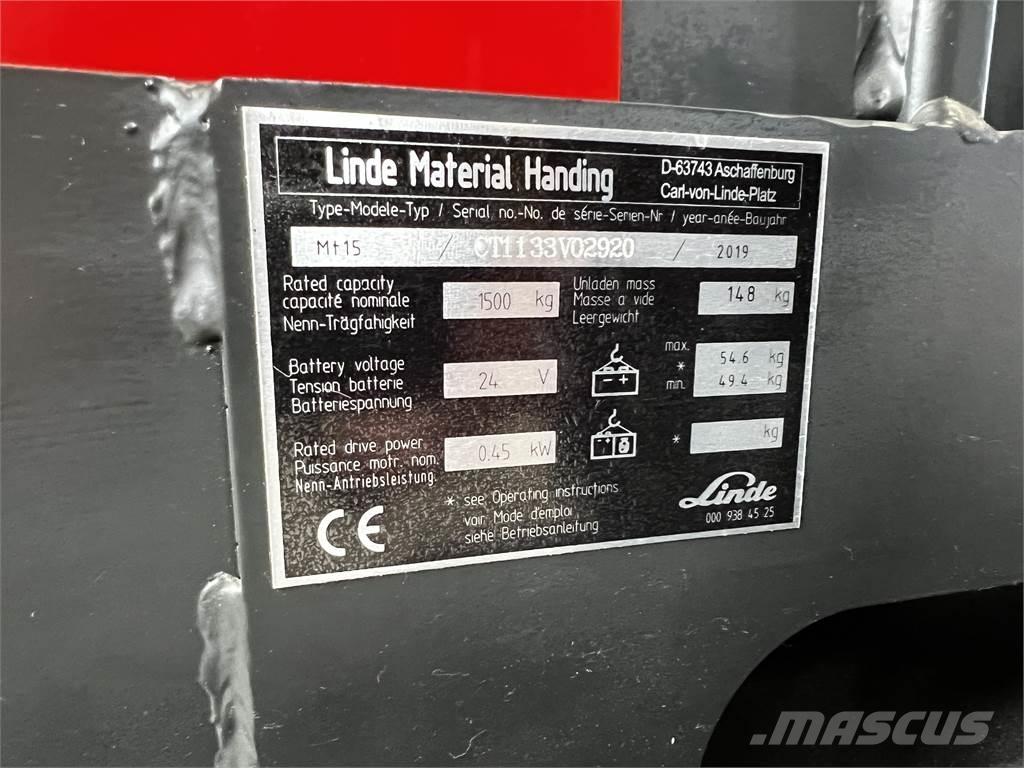 Linde MT15 Yaya kumandali istif makinasi