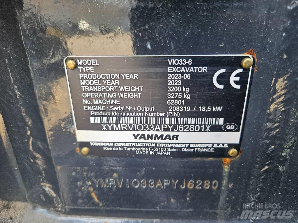 Yanmar Vio 33 Mini ekskavatörler, 7 tona dek