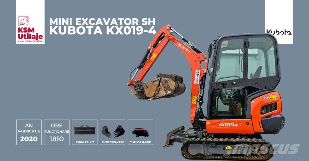 Kubota KX 019-4 Mini ekskavatörler, 7 tona dek