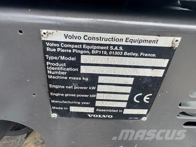 Volvo ECR50F Mini ekskavatörler, 7 tona dek