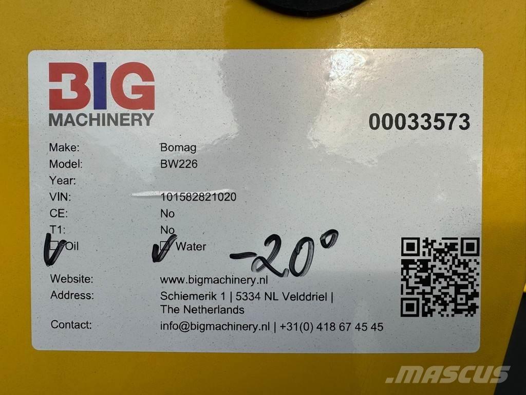 Bomag BW226 Tek tamburlu silindirler