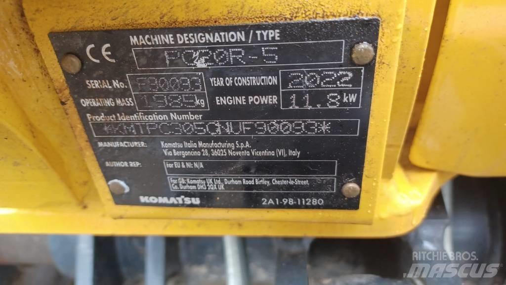 Komatsu PC 20 MR-5 Mini ekskavatörler, 7 tona dek