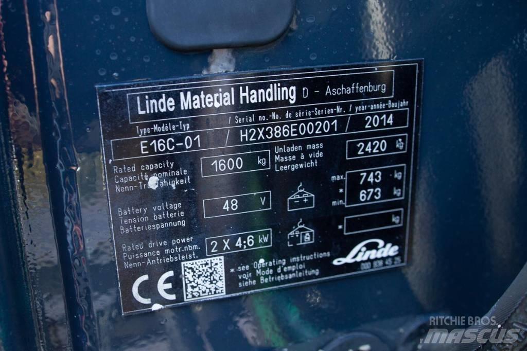Linde E 16 Elektrikli forkliftler
