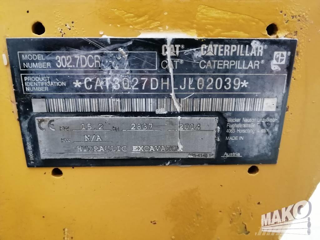 CAT 302.7 D CR Mini ekskavatörler, 7 tona dek