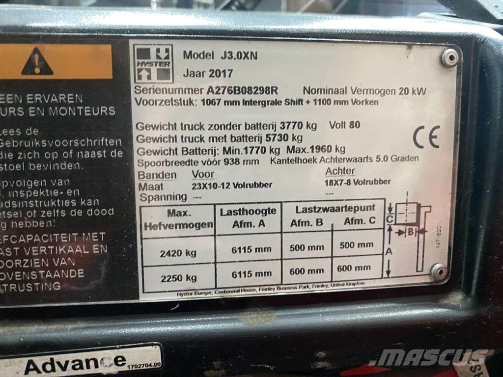 Hyster J3.0XN Elektrikli forkliftler