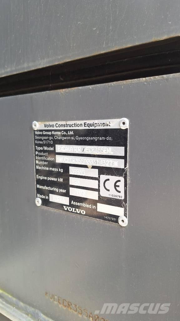 Volvo ECR 355 ENL Paletli ekskavatörler