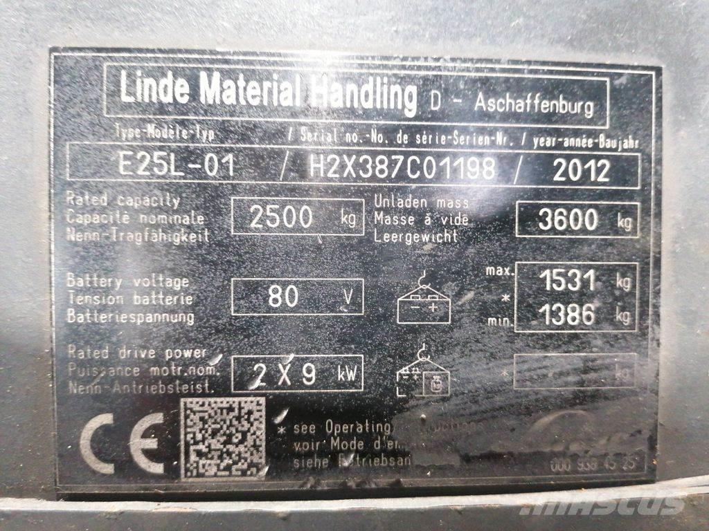 Linde E25L-01 Elektrikli forkliftler