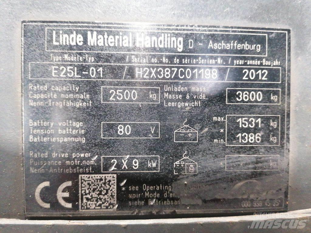 Linde E25L-01 Elektrikli forkliftler
